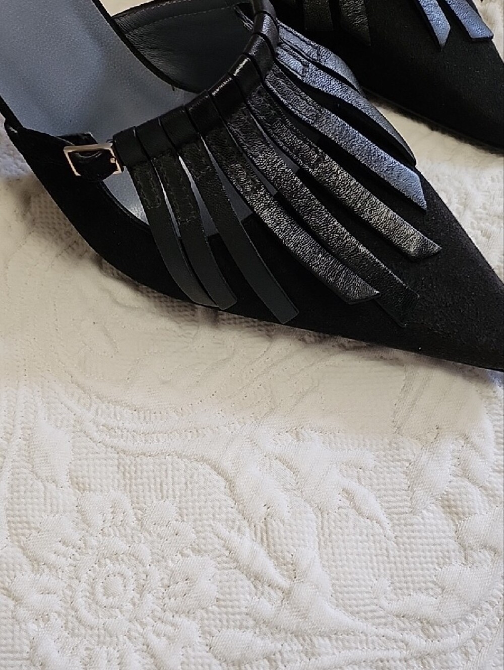 Bally Black Pointed-Toe Fringe Mules - Picture 5 of 5